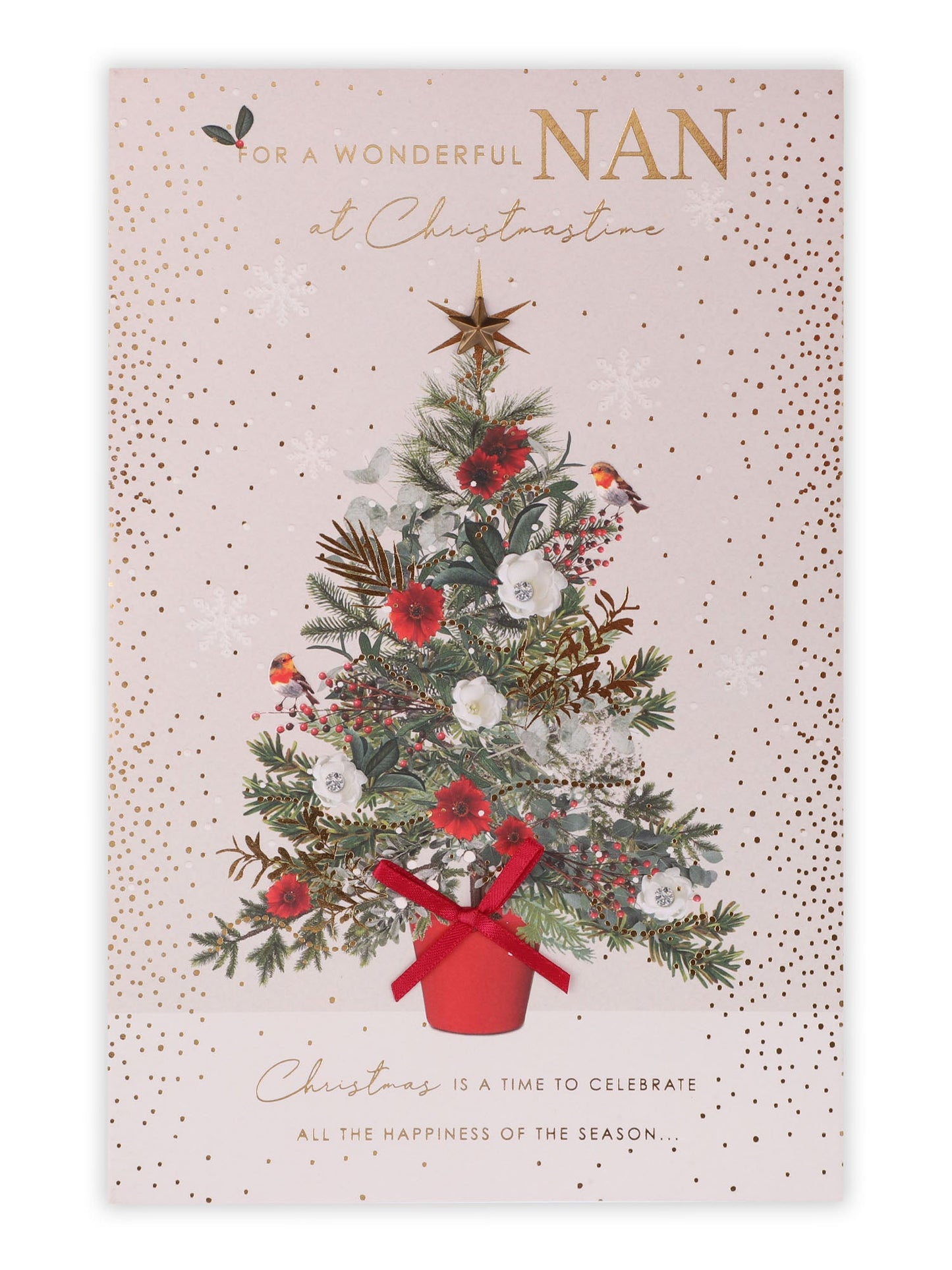 Nan Tree In A Pot Christmas Card
