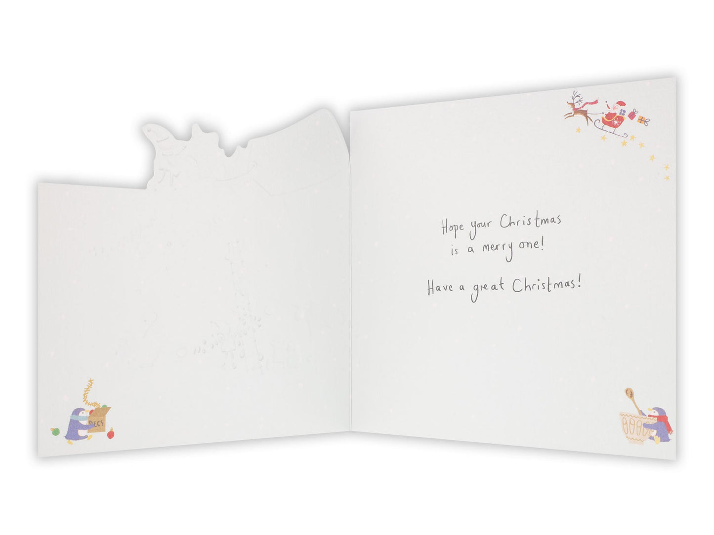 Nephews Santa's on Xmas Pudding Christmas Card