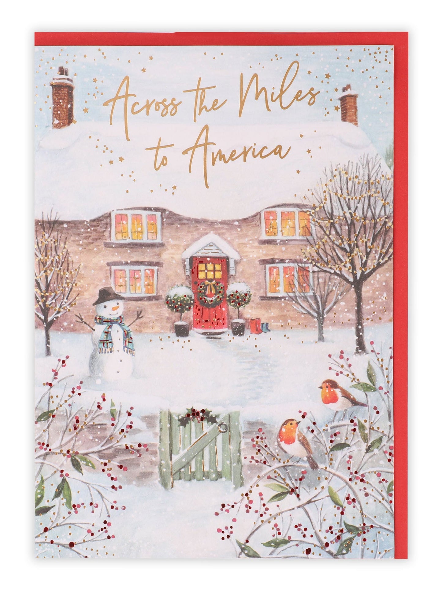 Across The Miles To USA Christmas Card