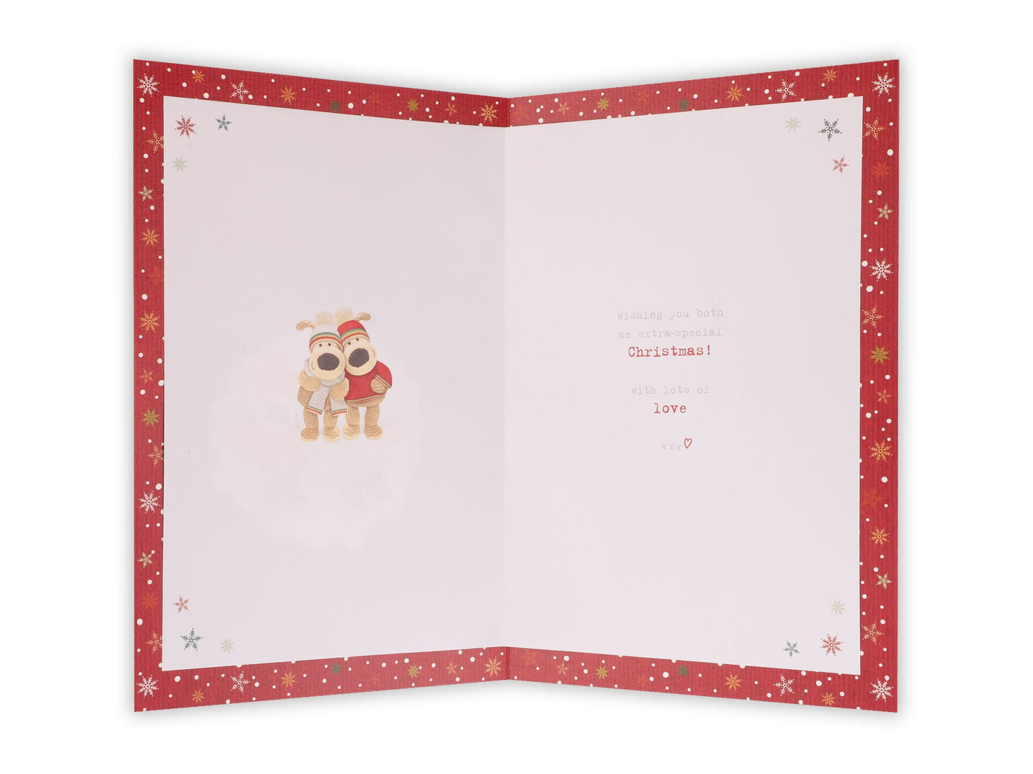 Mum And Stepdad Boofle Couple Wreath Christmas Card