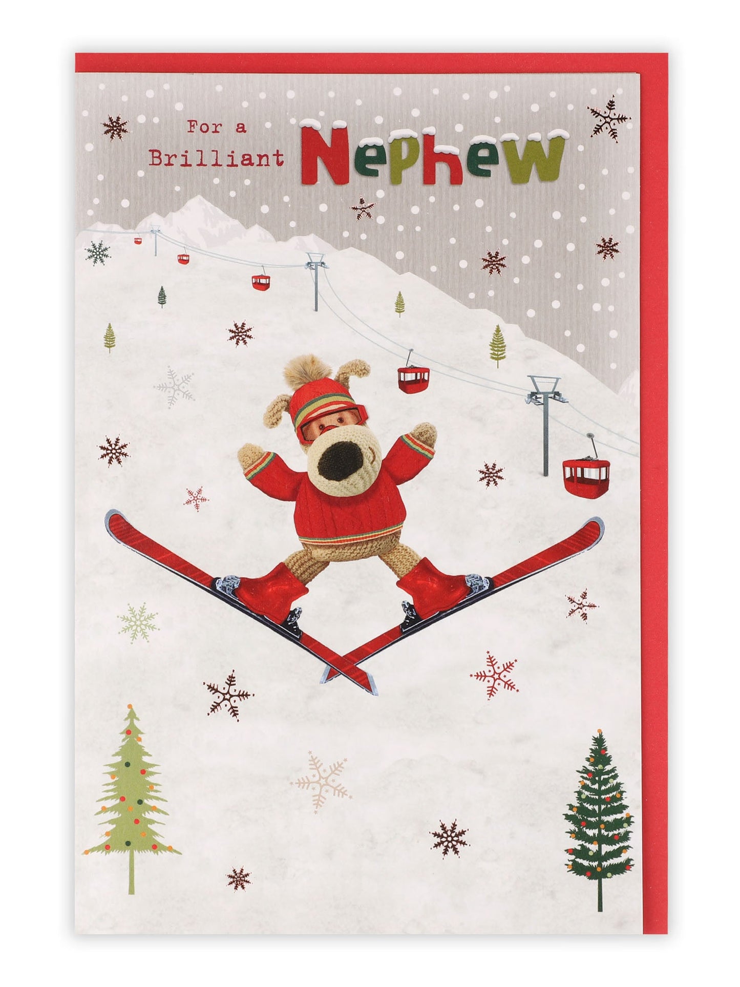 Nephew Boofle Skiing Christmas Card