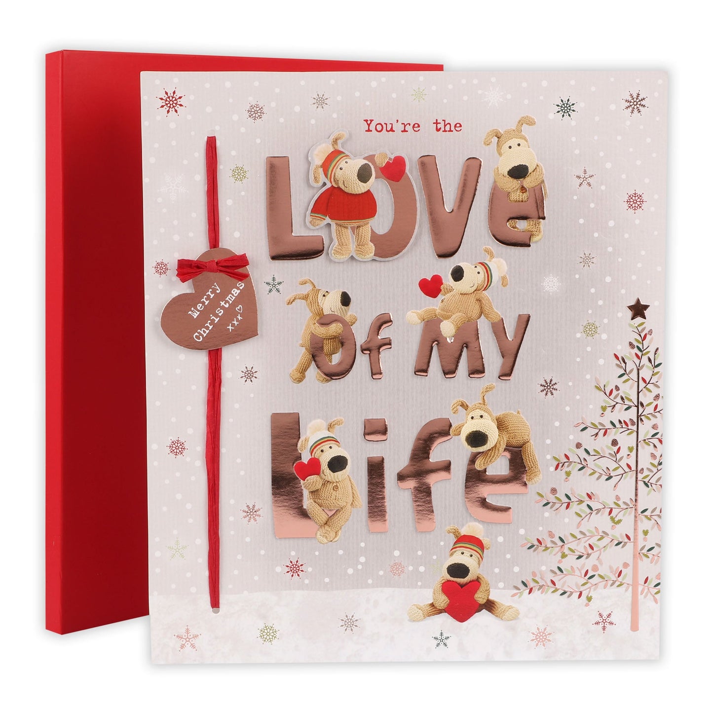 Love Of My Life Boofle Gold Text Christmas Boxed Card