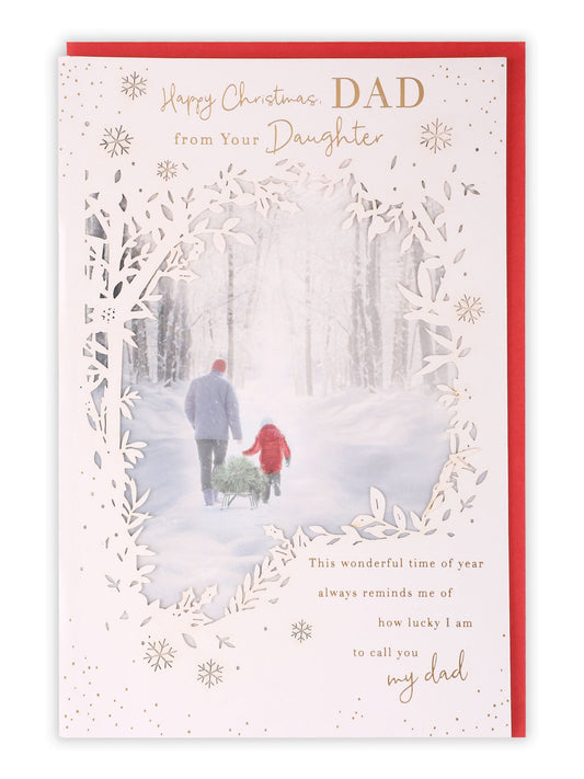 Dad From Your Daughter Collection Woodland Christmas Card
