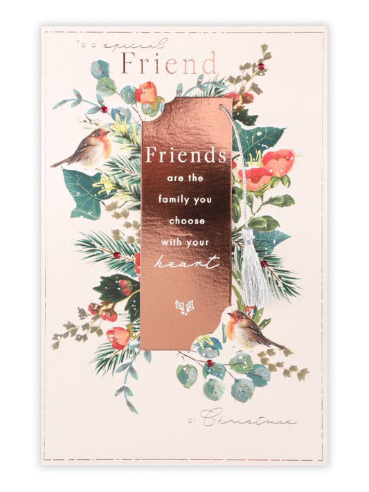 Friend Foilage And Robins Christmas Card